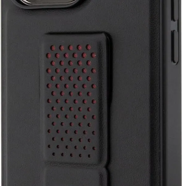Ferrari Gripstand Case with Perforated Pattern for iPhone 15 Promax - Black
