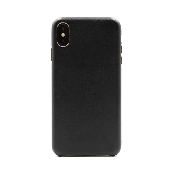 High Classic Leather Back Case For iPhone Xs/Max - Black