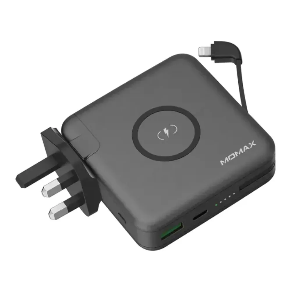 Momax Q.Power Plug Kabelloses tragbares Ladegerät - Schwarz