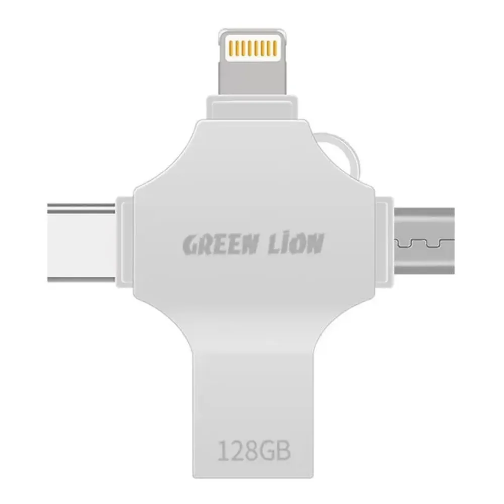 Green Lion 4 in 1 USB Stick 256GB - Silber