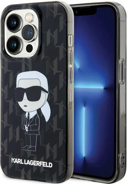 Karl Lagerfeld IML IKonIK Monogram Hard Case for iPhone 15 Pro -Black