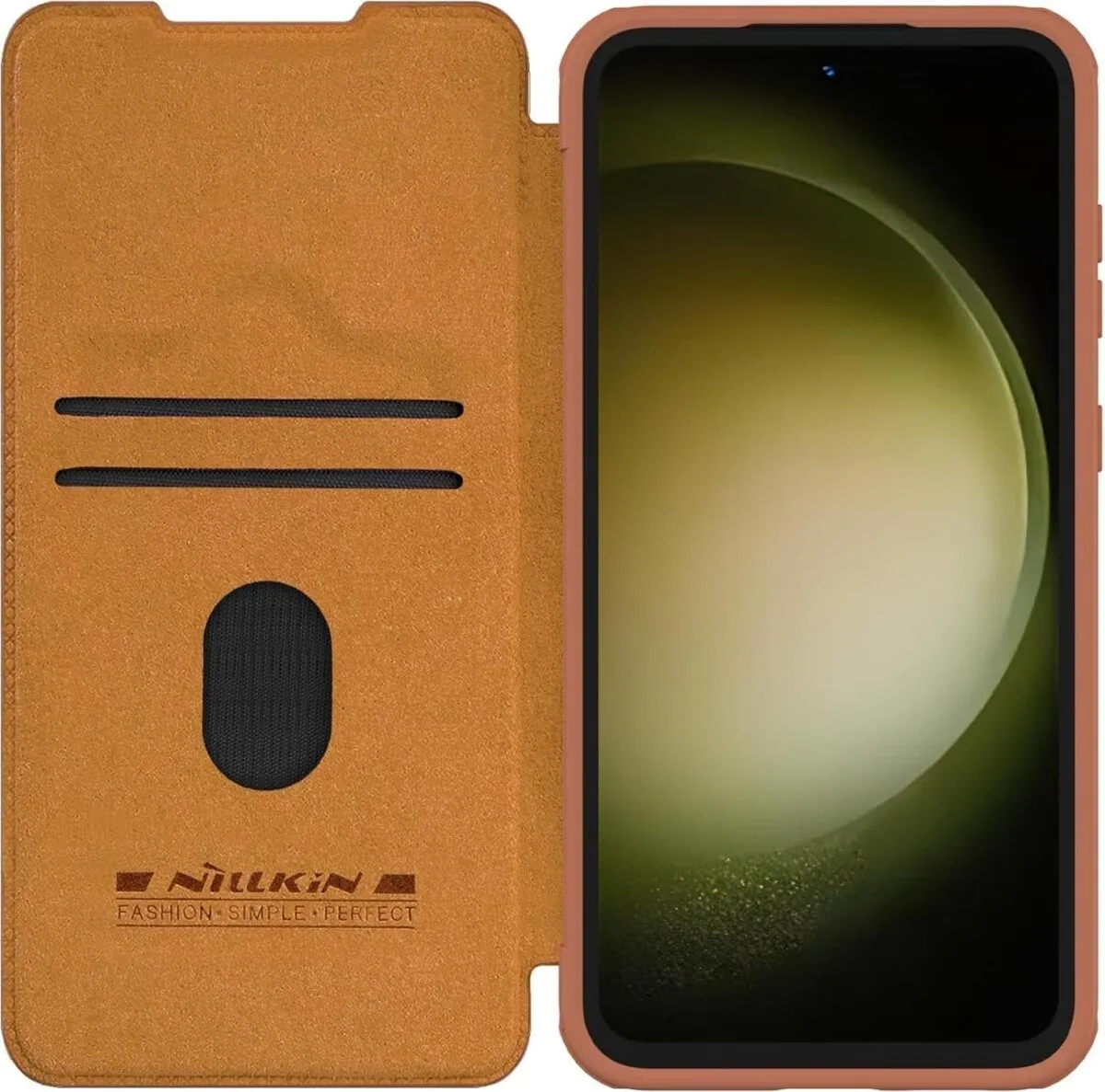 Nillkin Qin Pro Leather Series Cover Case Designed For Samsung Galaxy S23 FE - Brown