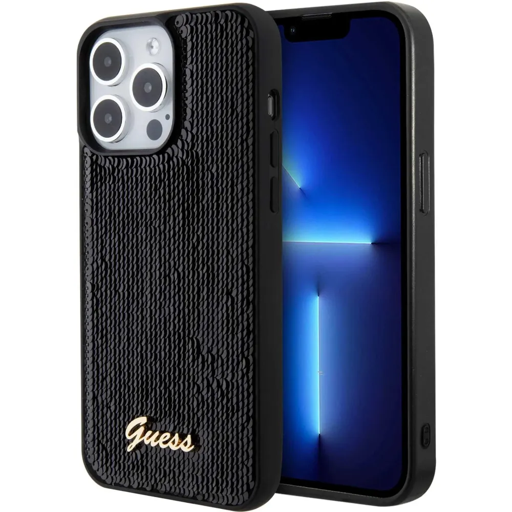 Guess Sequin Hülle für Apple iPhone 15 Pro Max - Schwarz