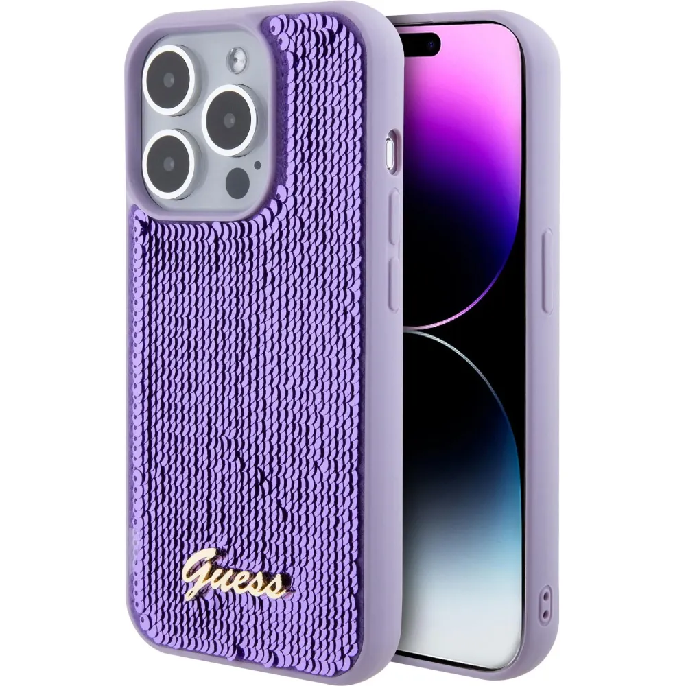 Guess Sequin Hülle für Apple iPhone 15 Pro Max - Lila