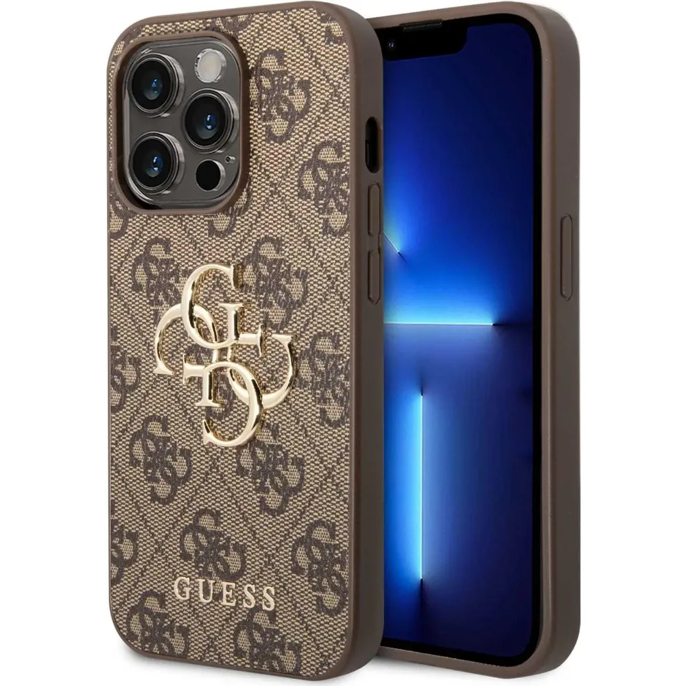 Guess Lederhülle für Apple iPhone 15 Pro Max - Braun