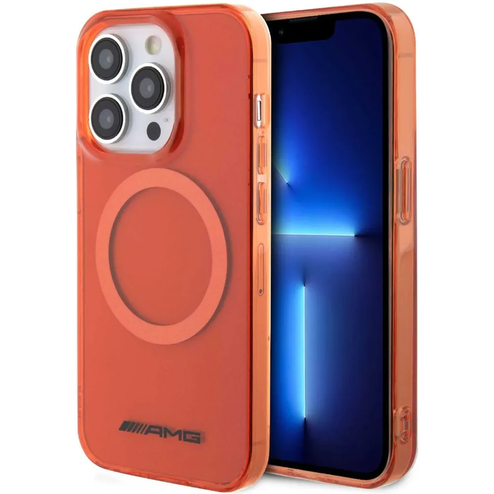 AMG Magsafe Transparent Hülle für Apple iPhone 15 Pro Max - Orange