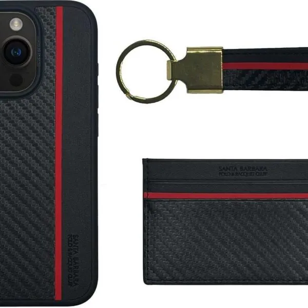 U.S. Polo SBPRC Polo Apple Hazel (Case,Card Bag,Key Chain) For iPhone 15 Pro Max 6.7 Zoll - Black