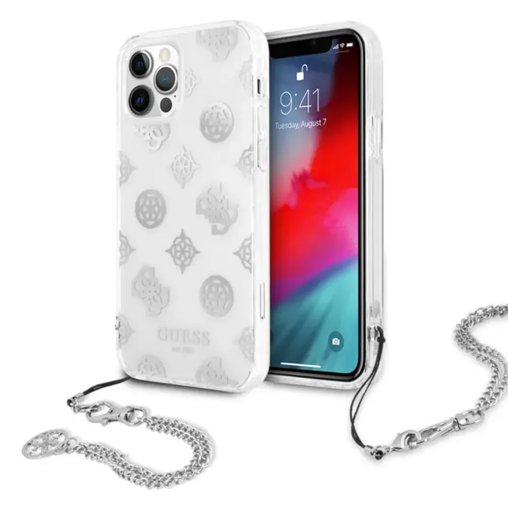 Guess Kettengriff und Pfingstrosen-Print Hardcase für Apple iPhone 12 Pro Max