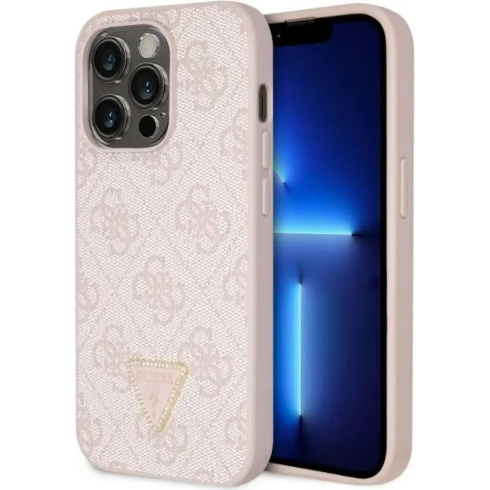 Guess Lederhülle für Apple iPhone 15 Pro - Rosa