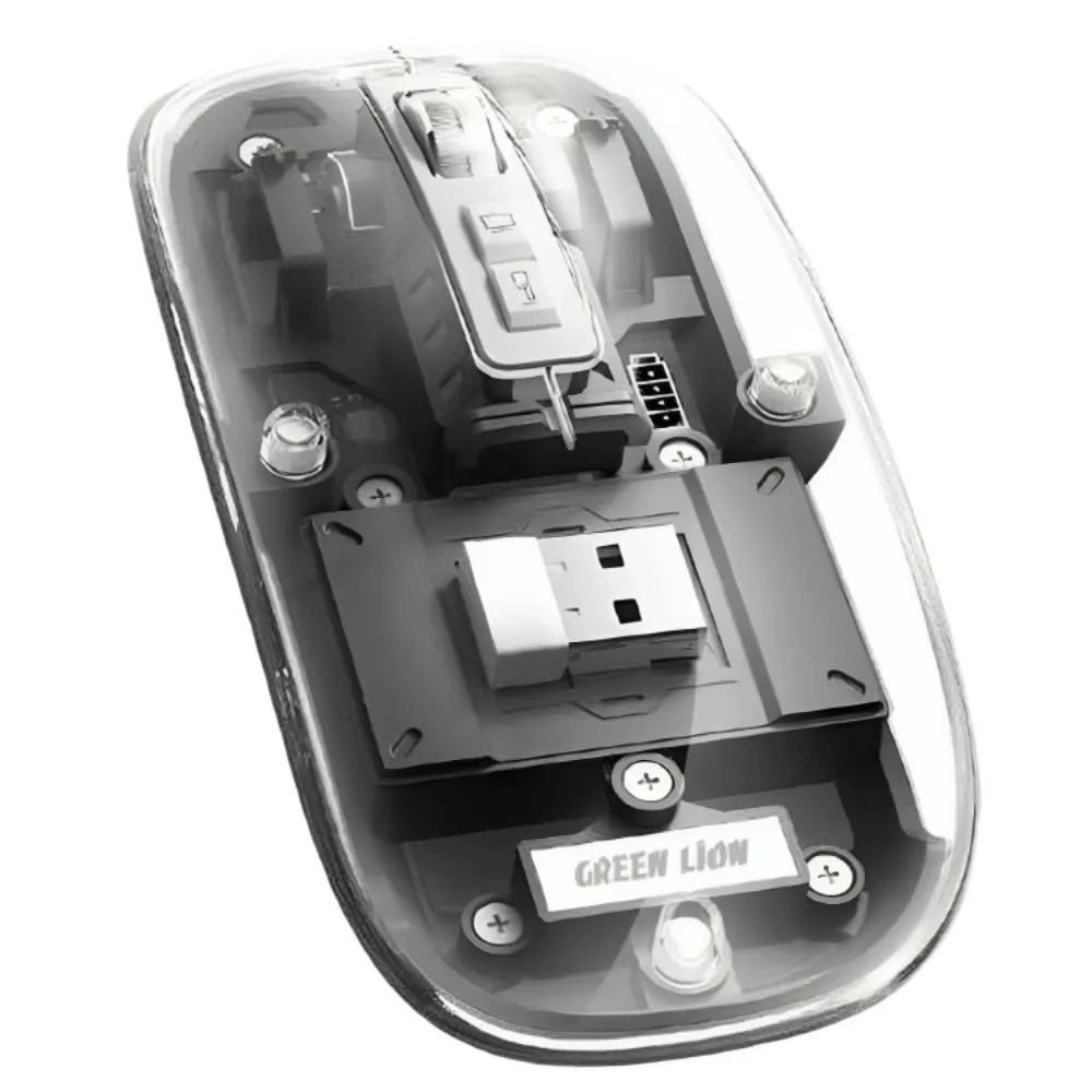 Green Lion Transparente Maus 2400DPI - Grau