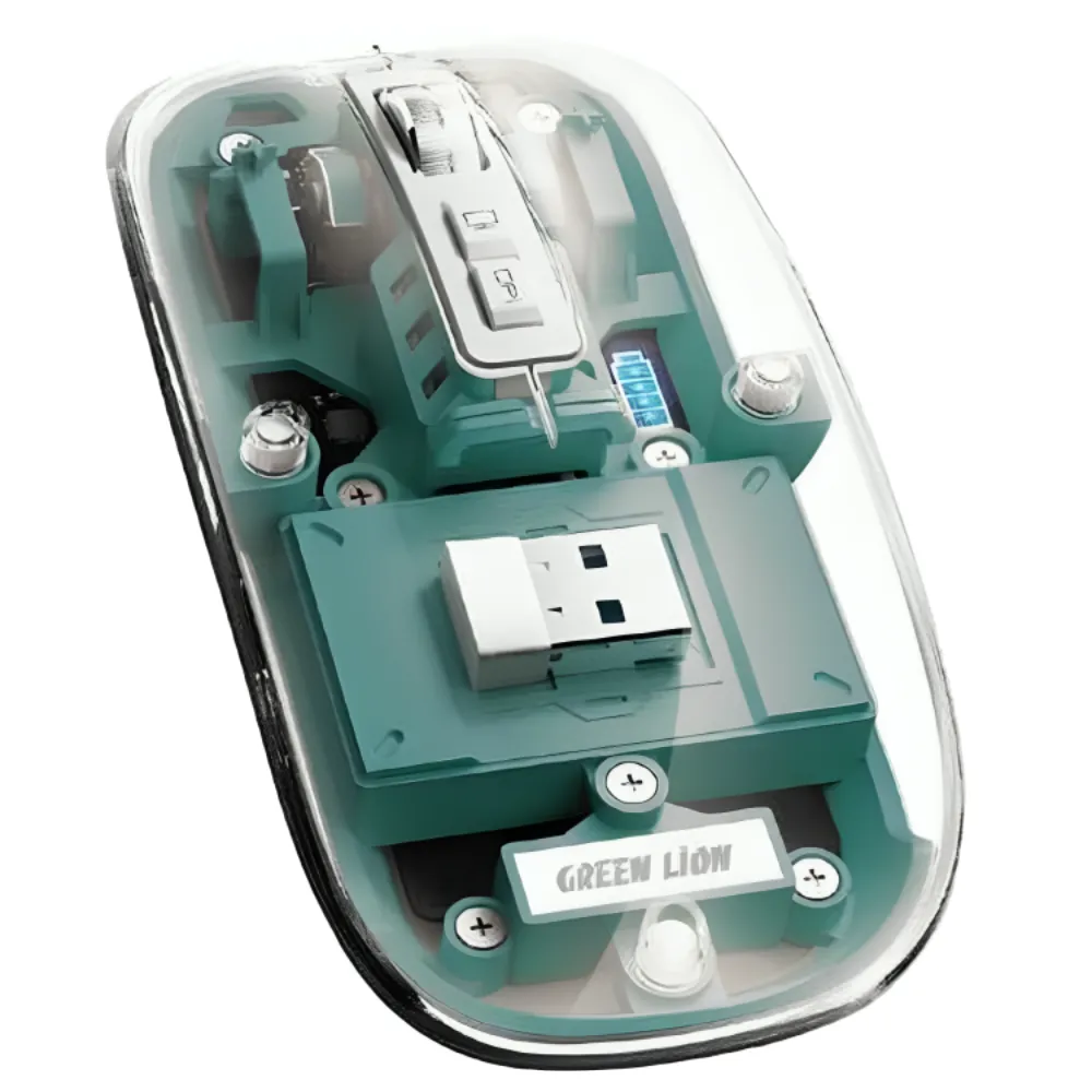 Green Lion Transparente Maus 2400DPI - Grün