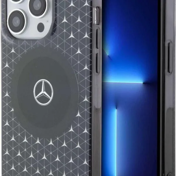 Mercedes-Benz Mgsafe Double Layr Case With Mini StarsPattern for iPhone15Pro-Black