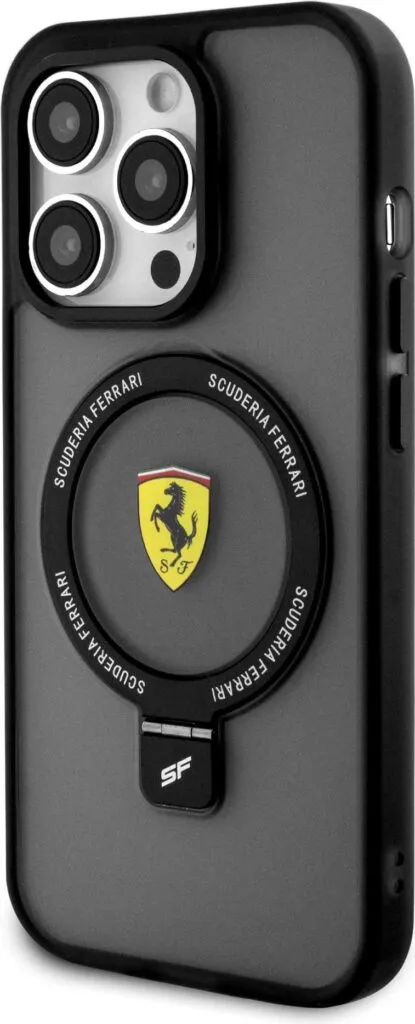 Ferrari Magsafe Ring Stand Case for iPhone 15 Promax - Black