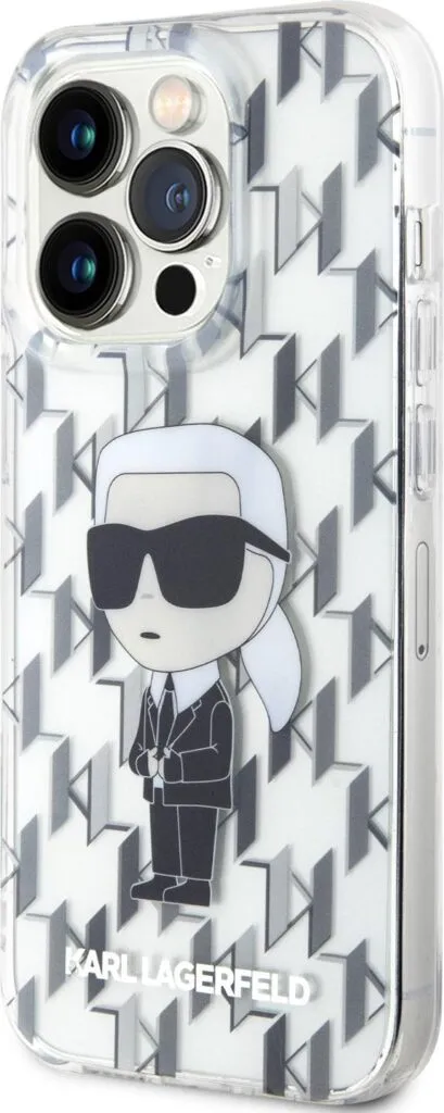 Karl Lagerfeld IML IKonIK Monogram Hard Case For iPhone 15 Pro Max - Transparent