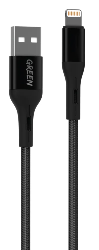 Green Lion Braided Lightning Cable 3m 2A - Black Green Lion Braided Lightning Cable 3m 2A - Black