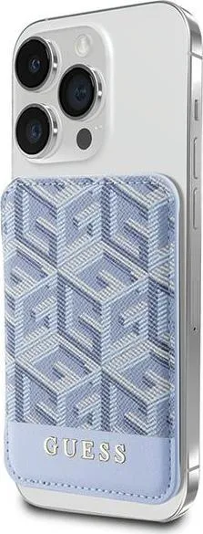 Guess Wallet Cardslot Stand Gcube Stripe Magsafe - Blue
