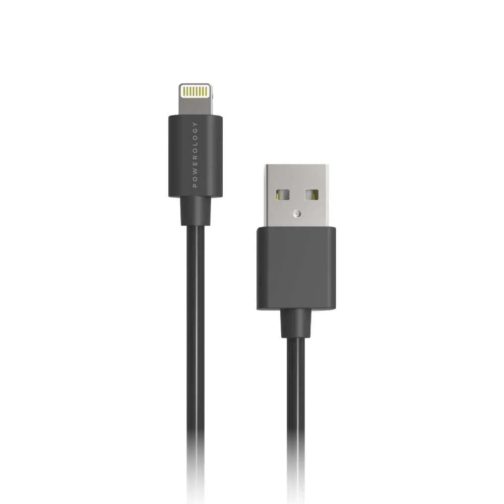 Powerology PVC Mfi Lightning Cable 1.2M – Black