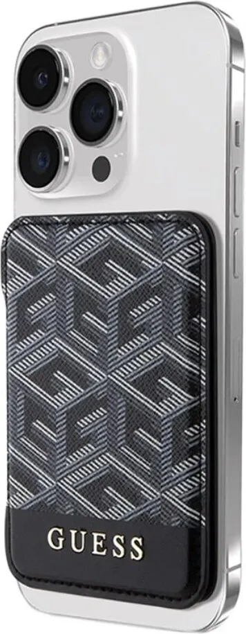 Guess Wallet Cardslot Stand Gcube Stripe Magsafe - Black