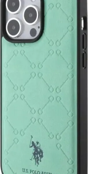 U.S.Polo Assn. PU Leather HS Pattern Case for iPhone 15 Pro - Green