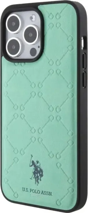 U.S.Polo Assn. PU Leather HS Pattern Case for iPhone 15 Pro - Green