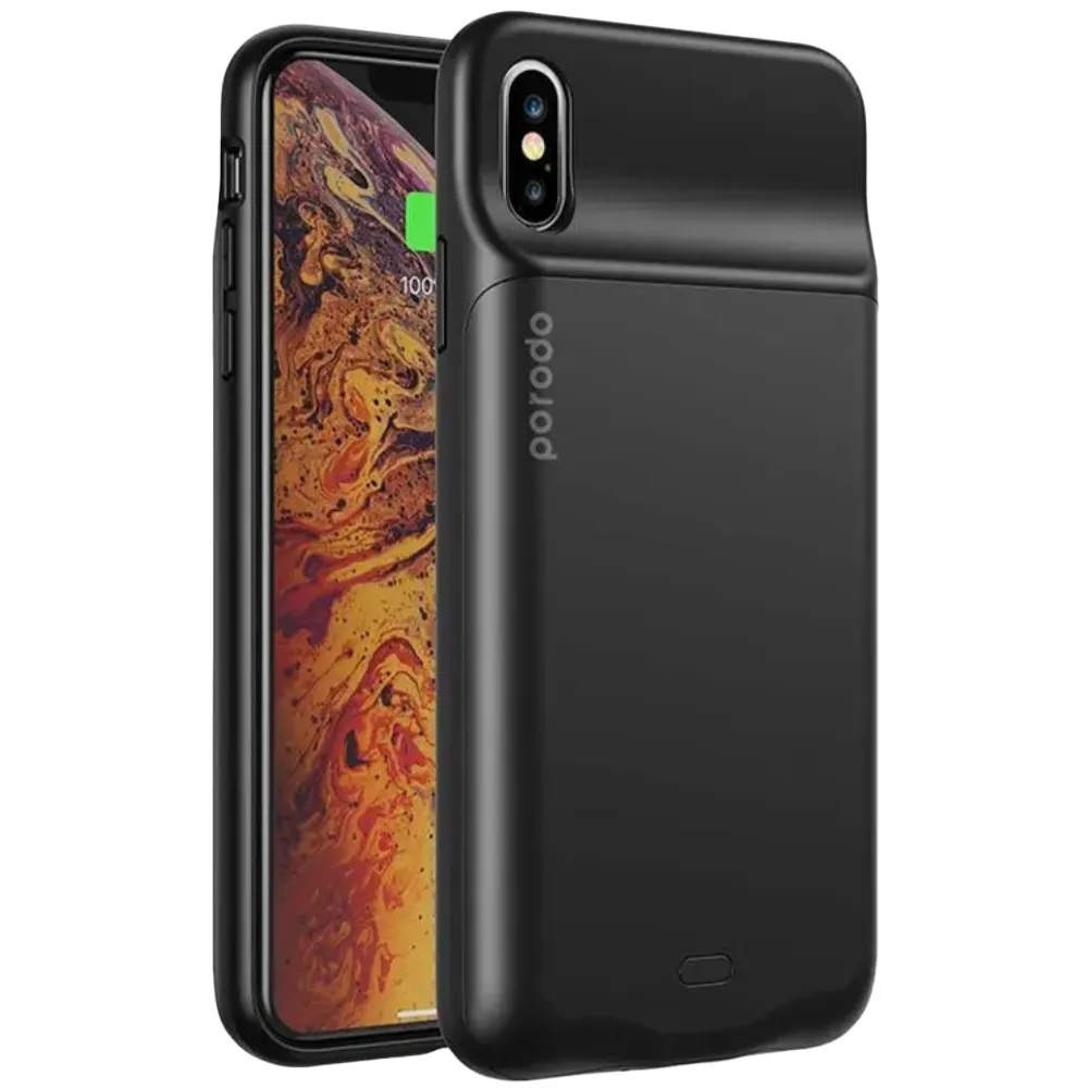 Porodo Wireless Akkuhülle 4500mAh für iPhone Xs Max - Schwarz