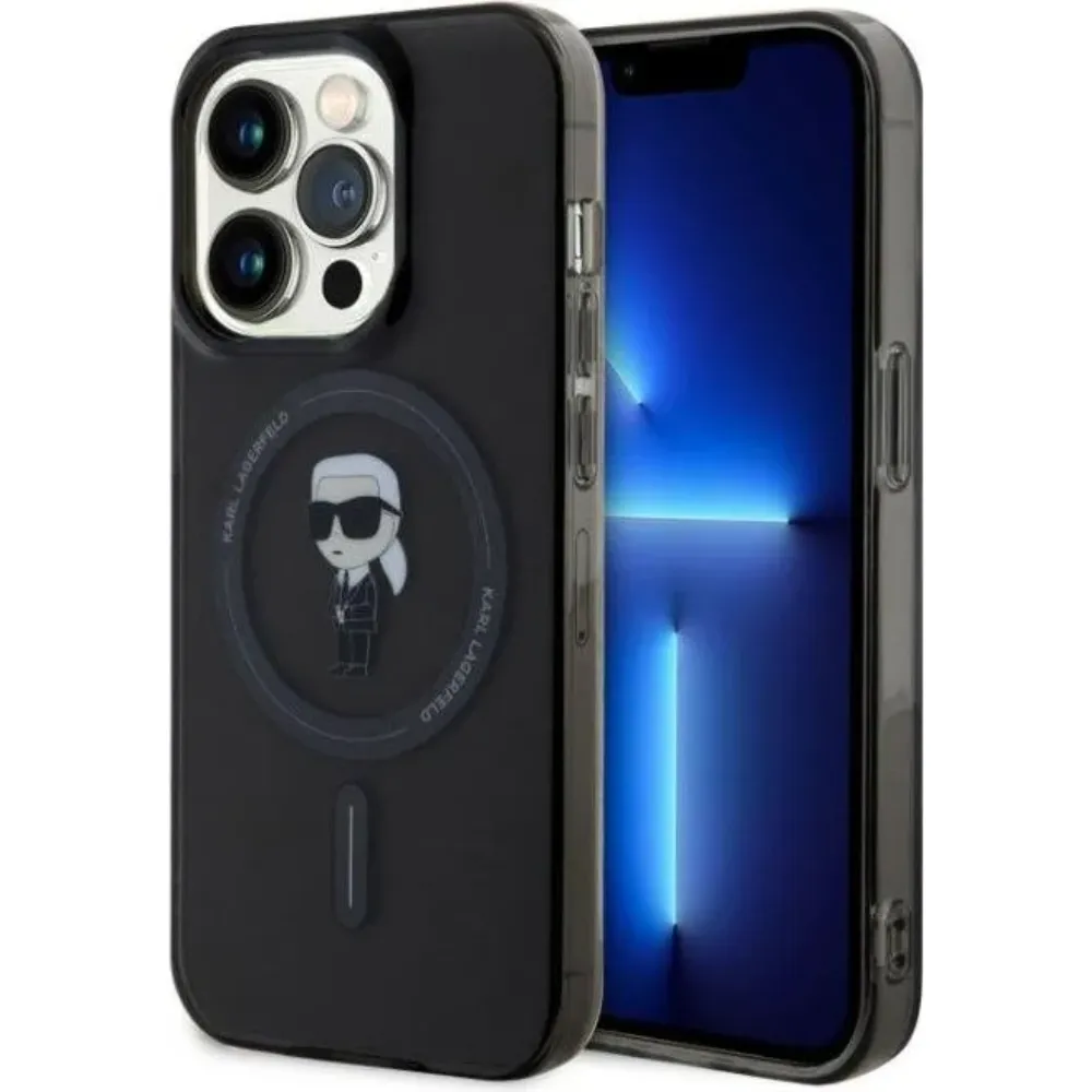 Karl Lagerfeld Magsafe Hülle für Apple iPhone 15 Pro - Schwarz