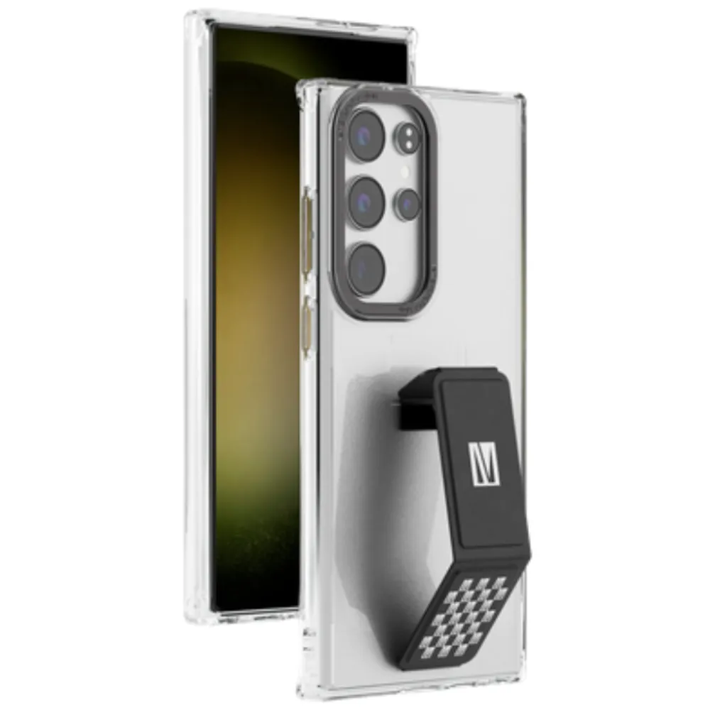 Levelo Morphix Clara Samsung Galaxy S23 Ultra Gripstand Hülle - Schwarz