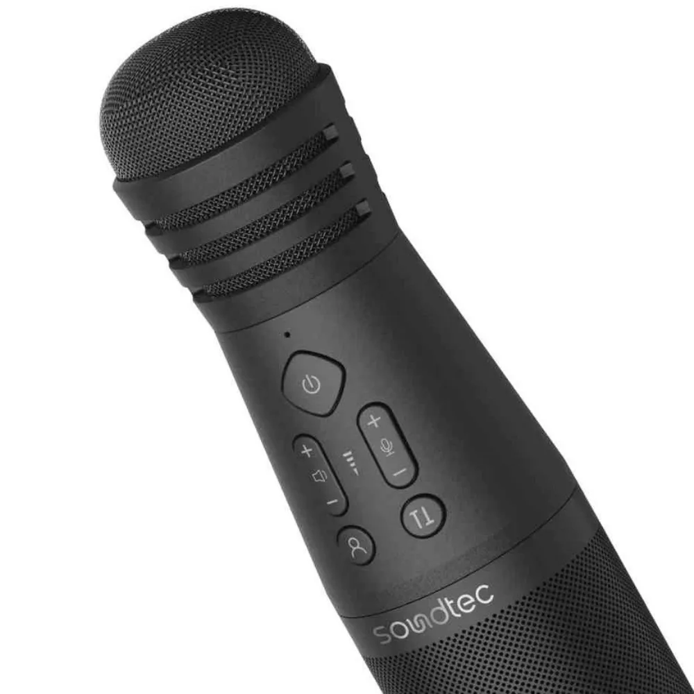 Porodo Karaoke Mikrofon mit Lautsprecher - Schwarz Porodo Karaoke Mikrofon mit Lautsprecher - Schwarz