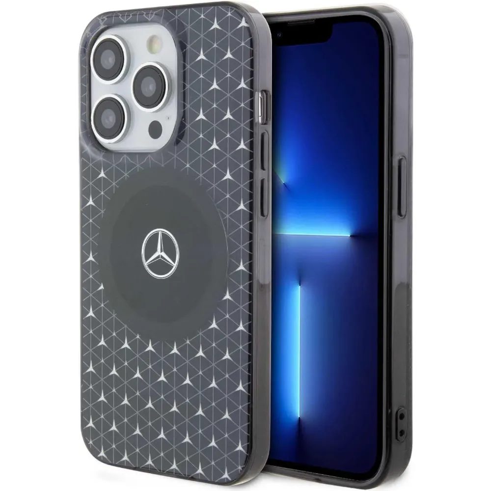 Mercedes-Benz Mgsafe Double Layer Hülle für Apple iPhone 15 Pro - Schwarz