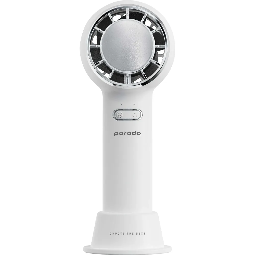 Porodo Mini Turboventilator tragbar mit Kaltkompresse - Weiss