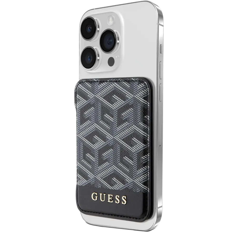 Guess Wallet Kartensteckplatz Stand Gcube Stripe Magsafe - Schwarz
