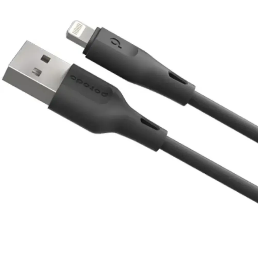 Porodo Lightning Kabel 3m,2.4A - Schwarz