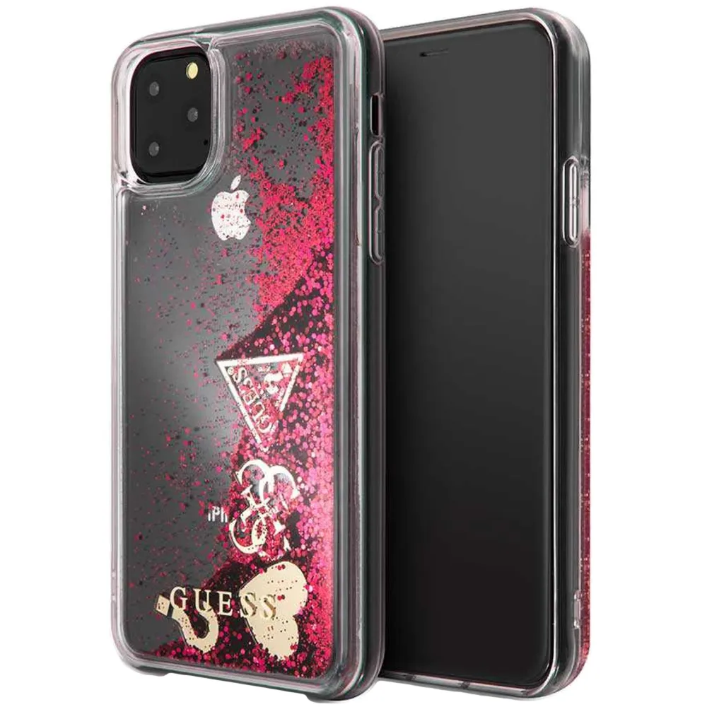 Guess Glitter HC für Apple iPhone 11 Pro - Himbeere
