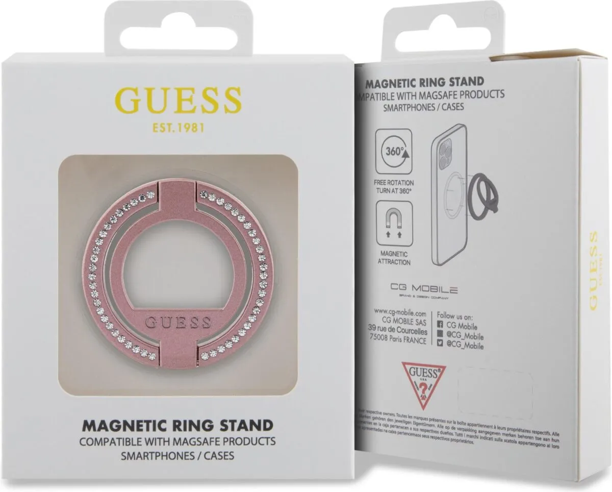 Guess Magsafe Ringstand with Rhinestones -Pink