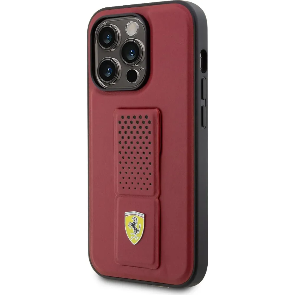 Ferrari Gripstand Hülle für Apple iPhone 15 Pro Max - Rot