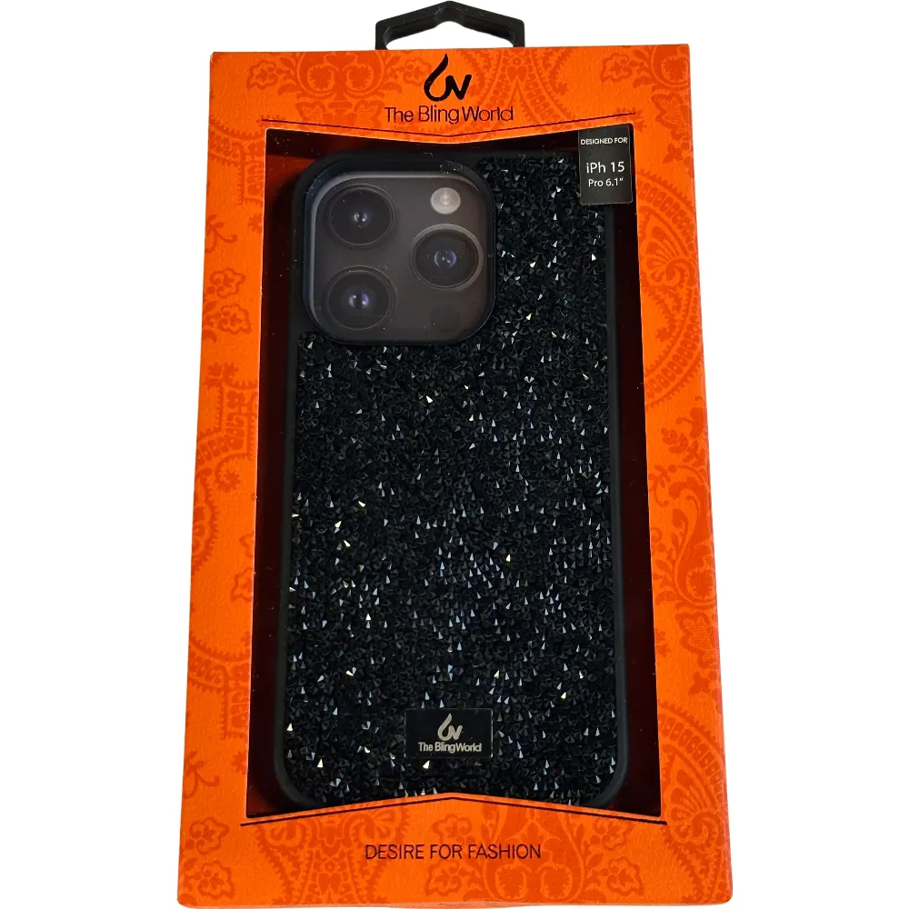 The Bling World Hülle für Apple iPhone 15 Pro - Schwarz