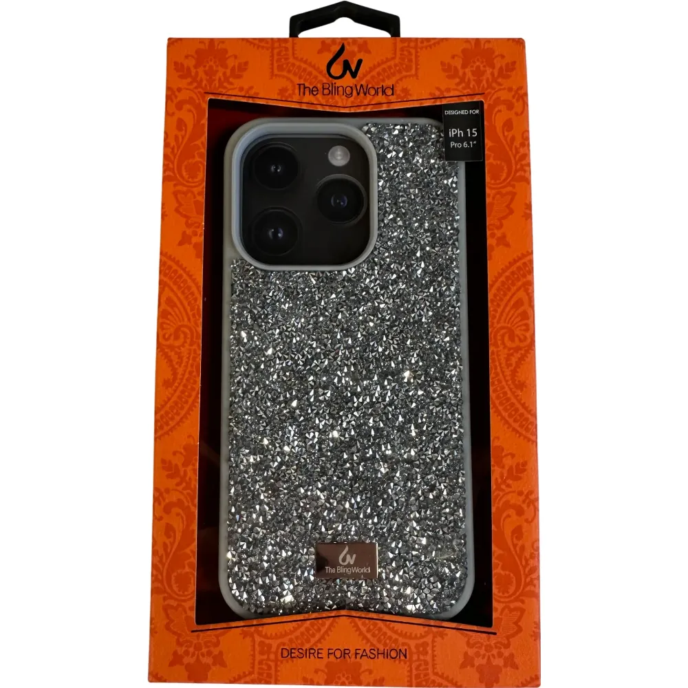 The Bling World Hülle für Apple iPhone 15 Pro - Silber