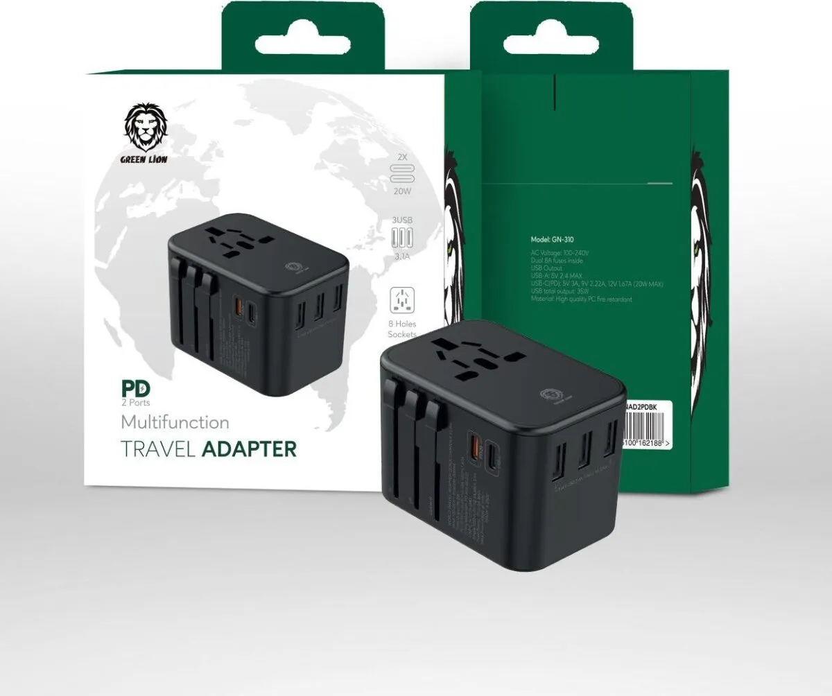 Green Lion Multifunction Travel Adapter