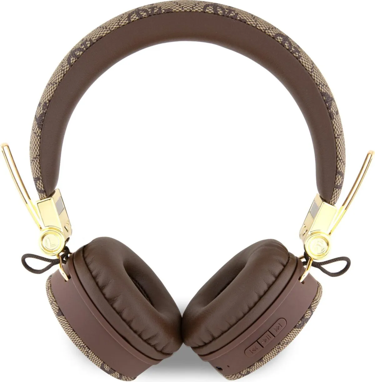 Guess Wireless Headphones 4G PU Leather with Metal Logo - Brown