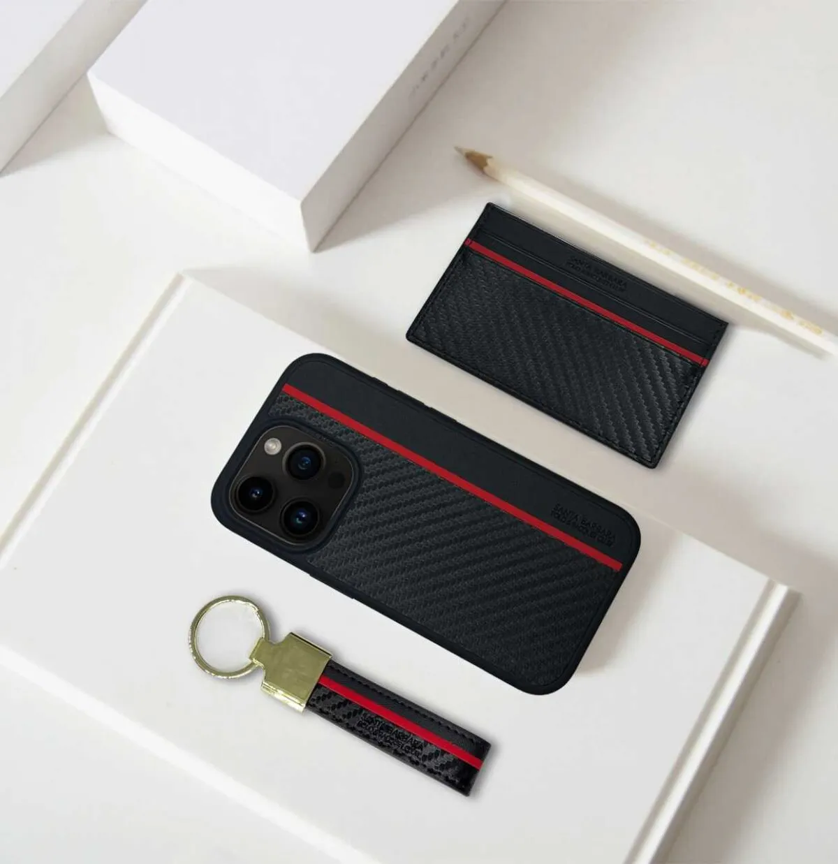 U.S. Polo SBPRC Polo Apple Hazel (Case,Card Bag,Key Chain) For iPhone 15 Pro Max 6.7 Zoll - Black