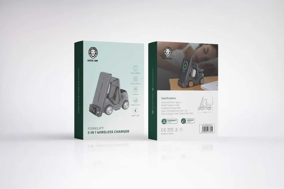 Green Lion Forklift 5 in 1 Wireless Charger Stand