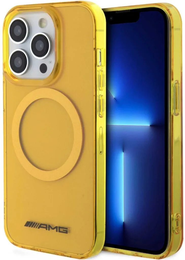 AMG Magsafe Transparent Case for iPhone 15 Pro -Yellow