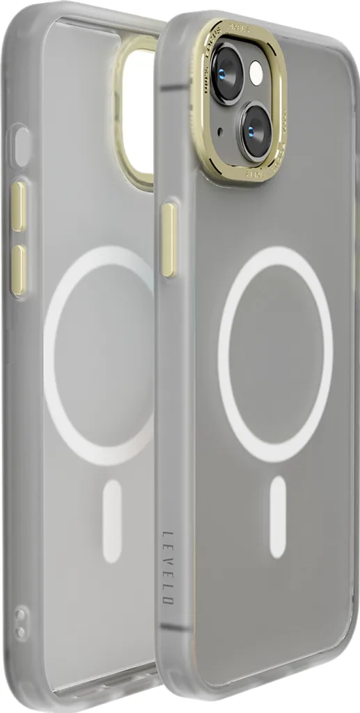 Levelo Kayo MagSafe Matte Back Case For iPhone 14 Plus - Matte Clear/Champagne