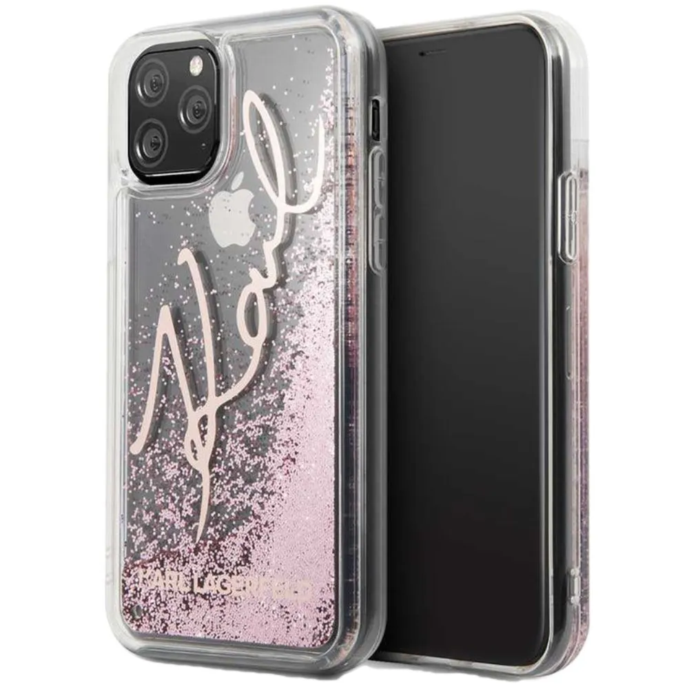 Karl Lagerfeld Glitzersignatur für Apple iPhone 11 Pro - Roségold Karl Lagerfeld Glitzersignatur für Apple iPhone 11 Pro - Roségold