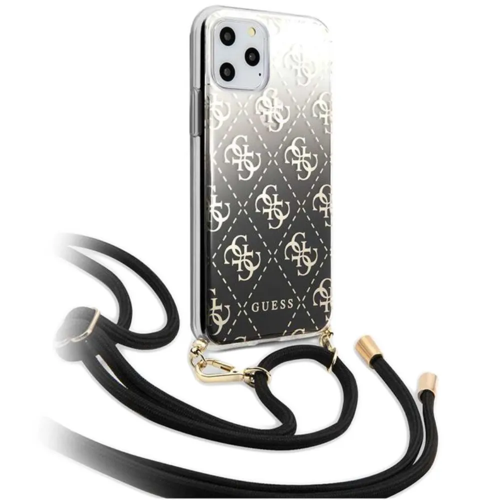 Guess Galvanisiertes Hardcase mit Farbverlauf für Apple iPhone 11 Pro - Schwarz