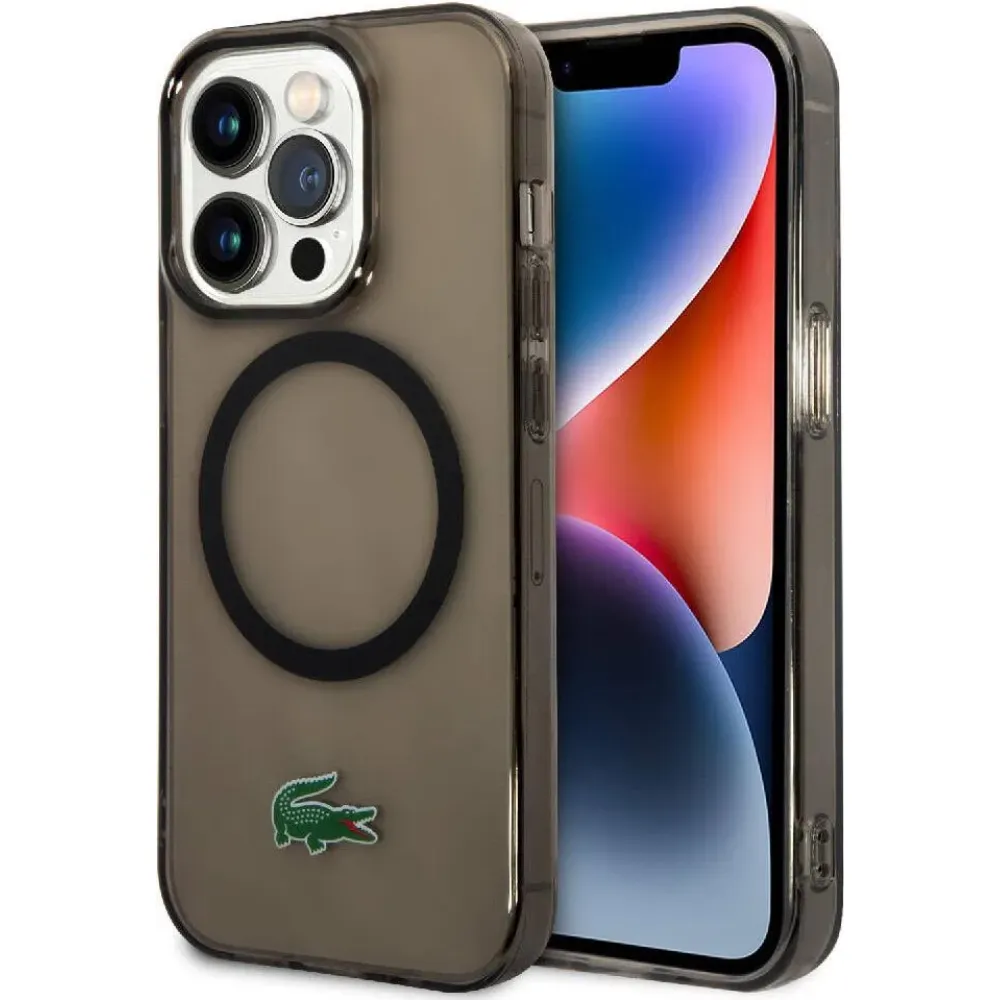 Lacoste Magsafe Transparent Hülle für Apple iPhone 15 Pro - Schwarz Lacoste Magsafe Transparent Hülle für Apple iPhone 15 Pro - Schwarz
