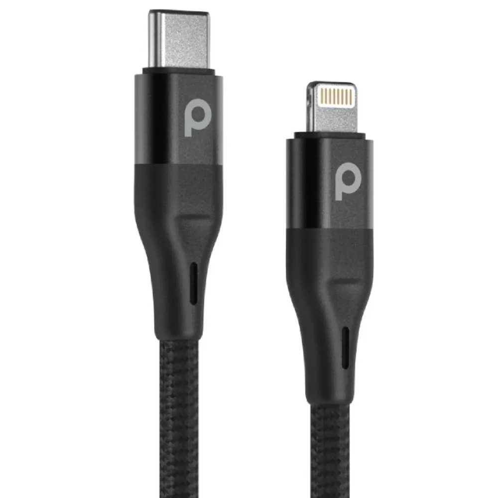 Porodo PD USB-C auf Lightning Kabel 2.2m 9V - Schwarz