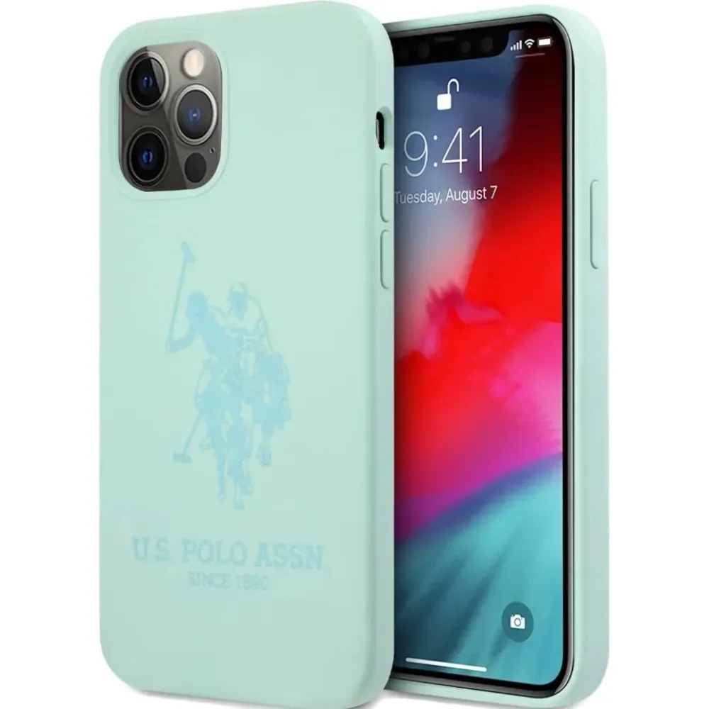 US Polo Silikonhülle für Apple iPhone 12 / 12 Pro - Minze