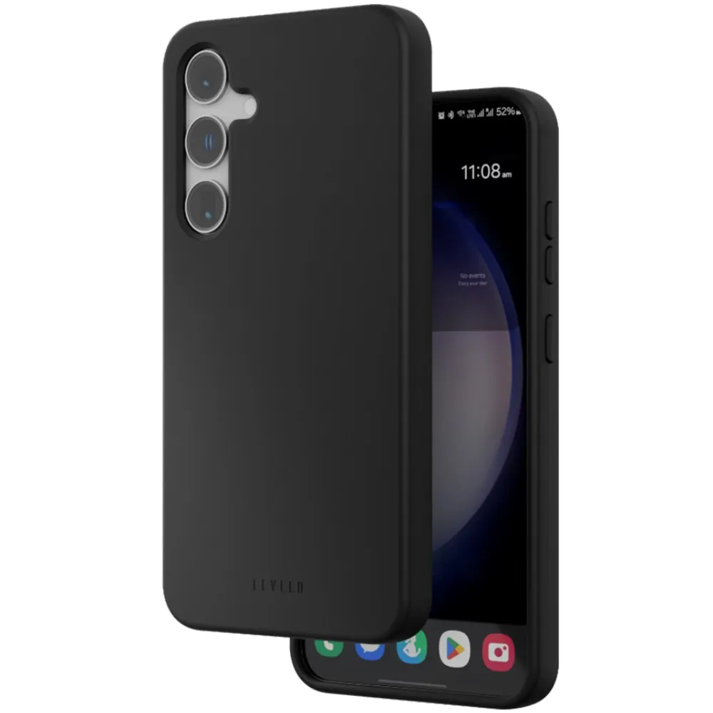 Levelo Iris Flüssigsilikon Hülle für Samsung Galaxy S24 Plus - Schwarz