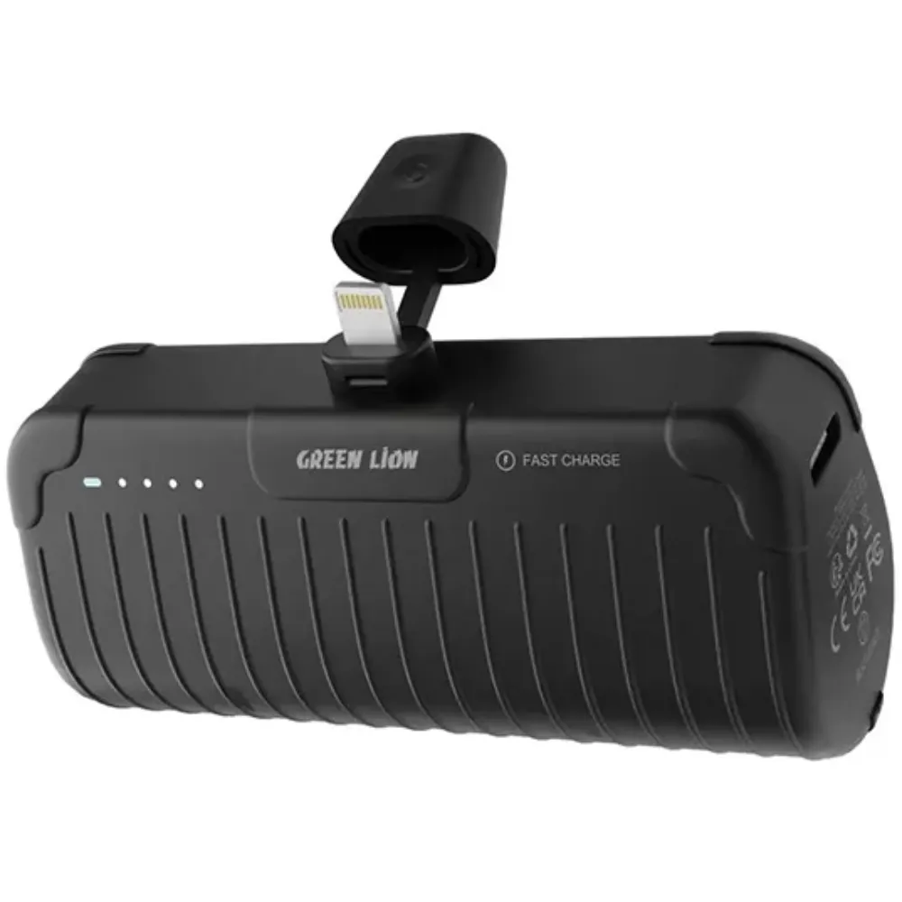 Green Lion Pocket Powerbank 5000mAh Lightning Anschluss - Schwarz